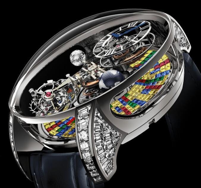 Jacob & Co ASTRONOMIA TOURBILLON BAGUETTE ARLEQUINO WHITE GOLD AT.800.30.BD.UB.A Replica watch